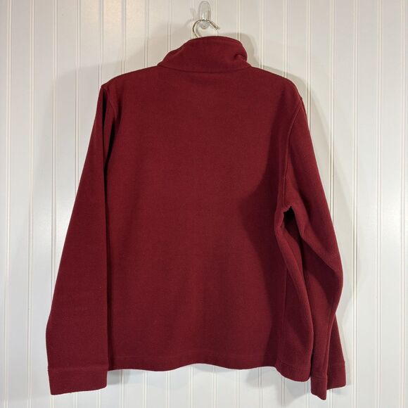 Woolrich Womens Ruby Red Full Zip Fleece Jacket Size Large Mock Neck Casual Cozy - Picture 2 of 14